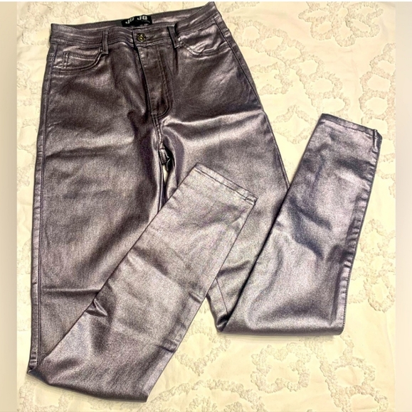 Vintage JC & JQ XL High Rise Metallic Jeans #S11 - Picture 1 of 4